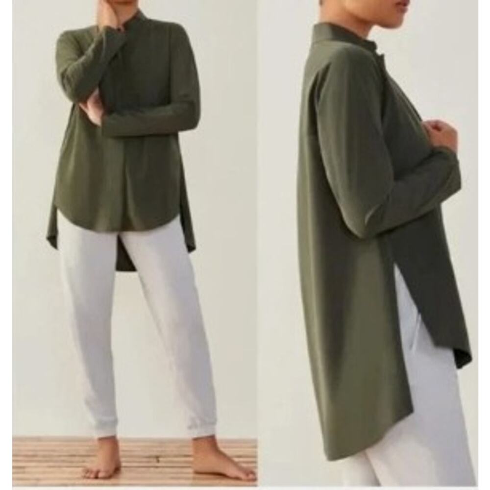 ADAY - Long Sleeve Shirt Something Borrowed Moss Green Women's Sz XL
